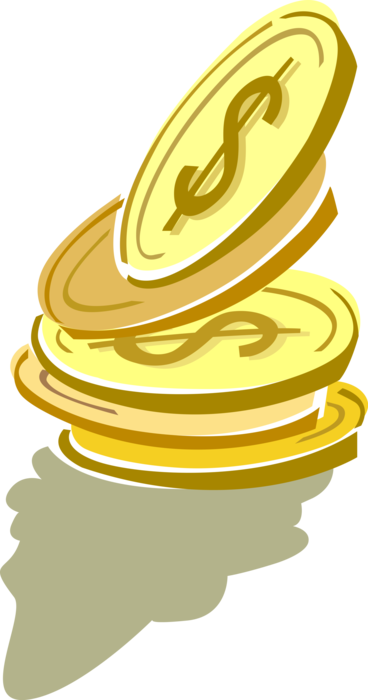 Vector Illustration of Precious Metal Gold Bullion Coins as Medium of Exchange or Legal Tender