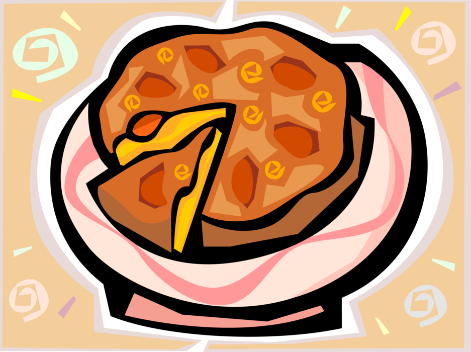 Vector Illustration of Sweet Dessert Baked Cake