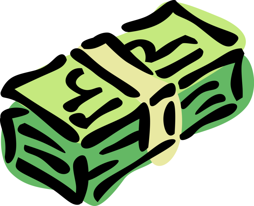 Vector Illustration of Stack of Cash Money Dollar Bills