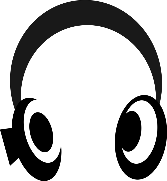 Vector Illustration of Listening Device Headphones Earspeakers or Earphones