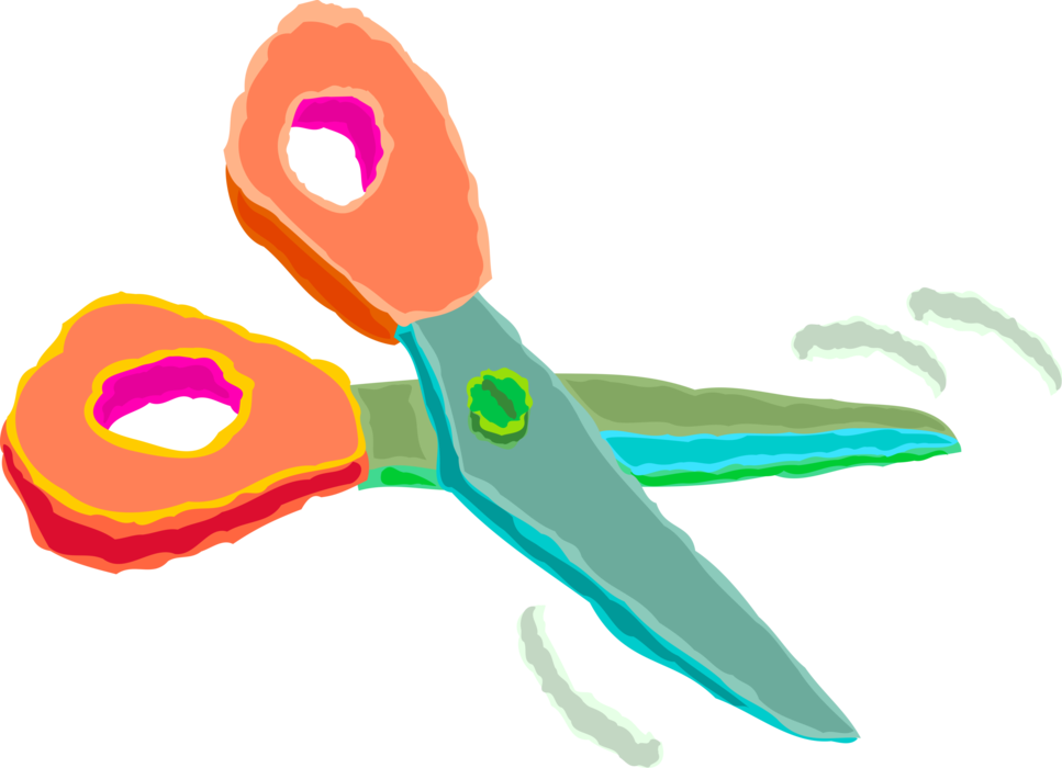 Vector Illustration of Scissors Hand-Operated Shearing Tools