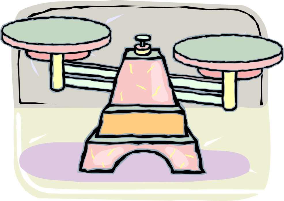 Vector Illustration of Weighing Scales are Force-Measuring Devices for Weight Measurement