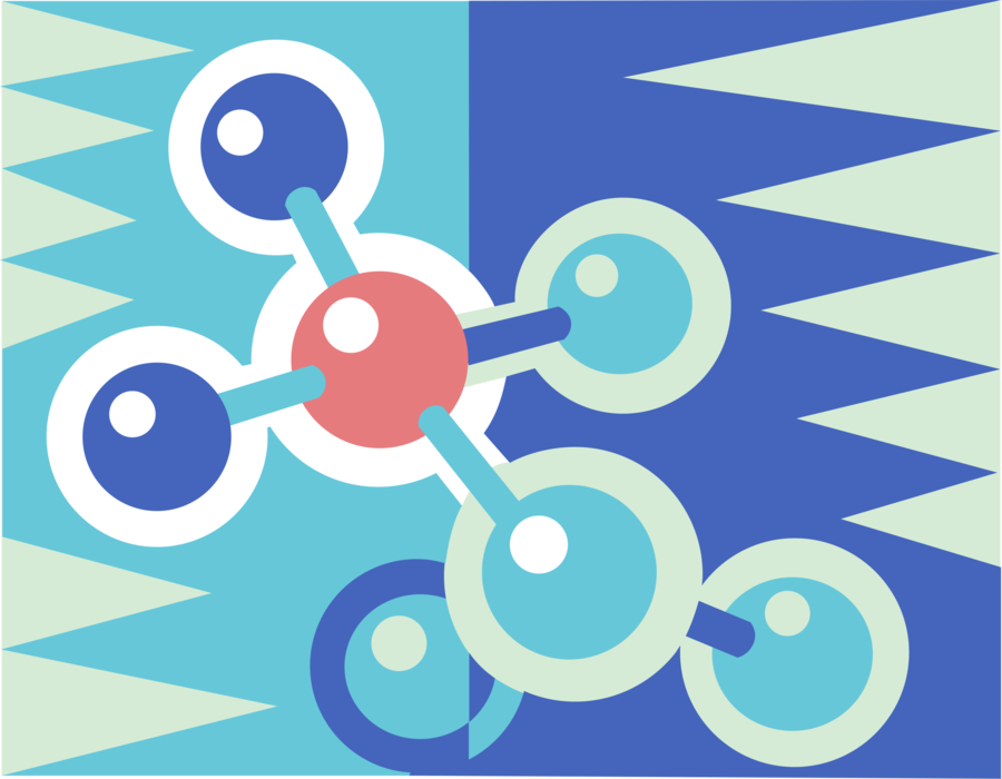 Vector Illustration of Molecule Electrically Neutral Group of Two or More Atoms Held Together by Chemical Bonds