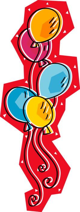 Vector Illustration of Party Balloons Help Partygoers Celebrate Special Occasion