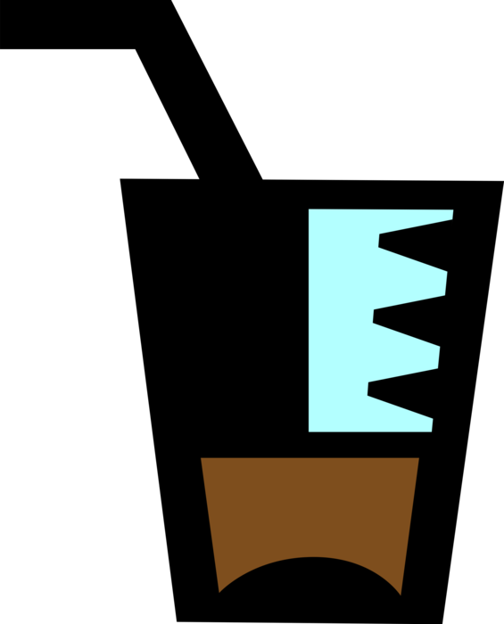 Vector Illustration of Drinking Glass with Straw