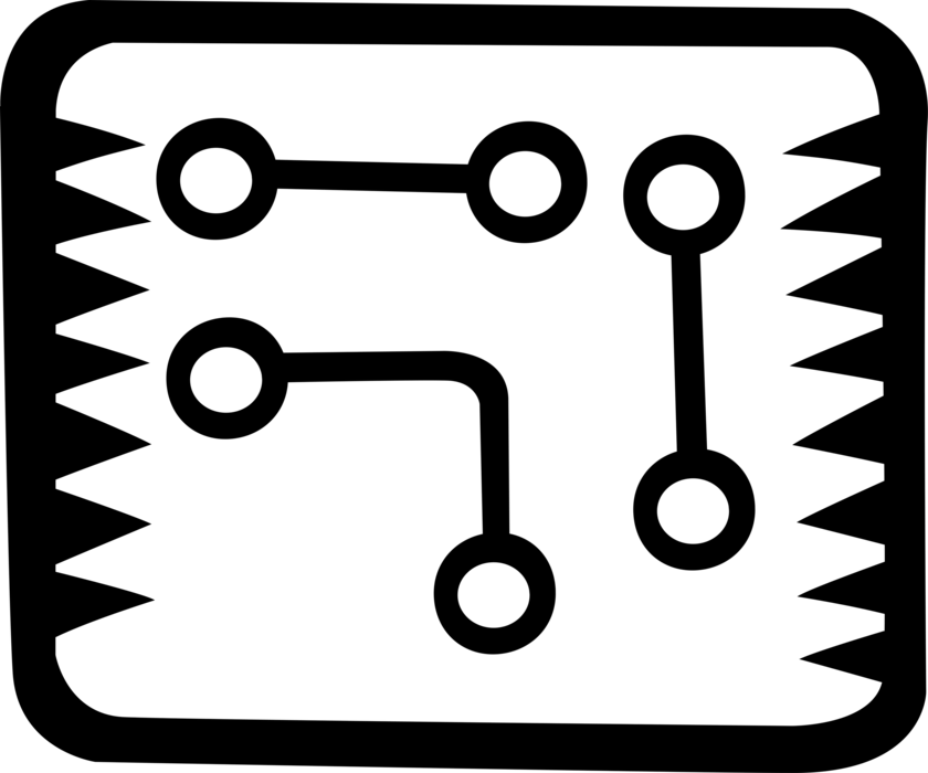 Vector Illustration of Computer Electronic Integrated Circuit Symbol