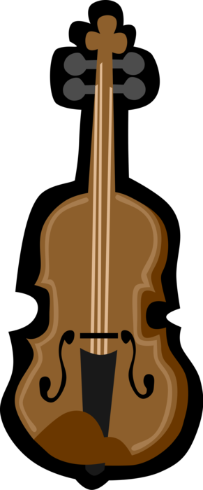 Vector Illustration of Classical Music Violin Stringed Musical Instrument