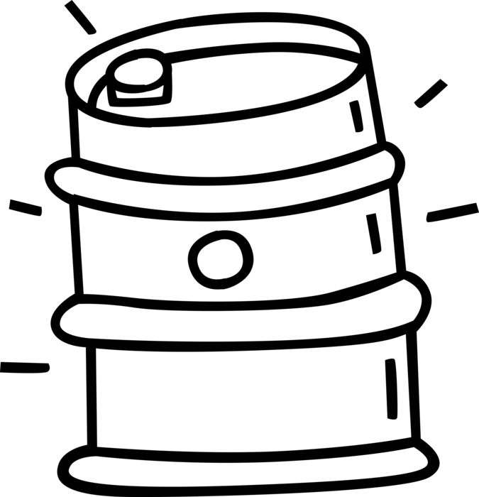 Vector Illustration of Crude Petroleum Oil Barrel or Oil Drum