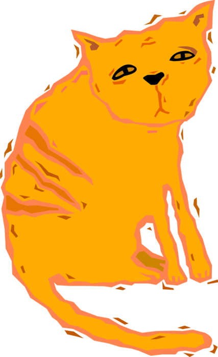 Vector Illustration of Domestic Housecat Kitten Cat Pussycat