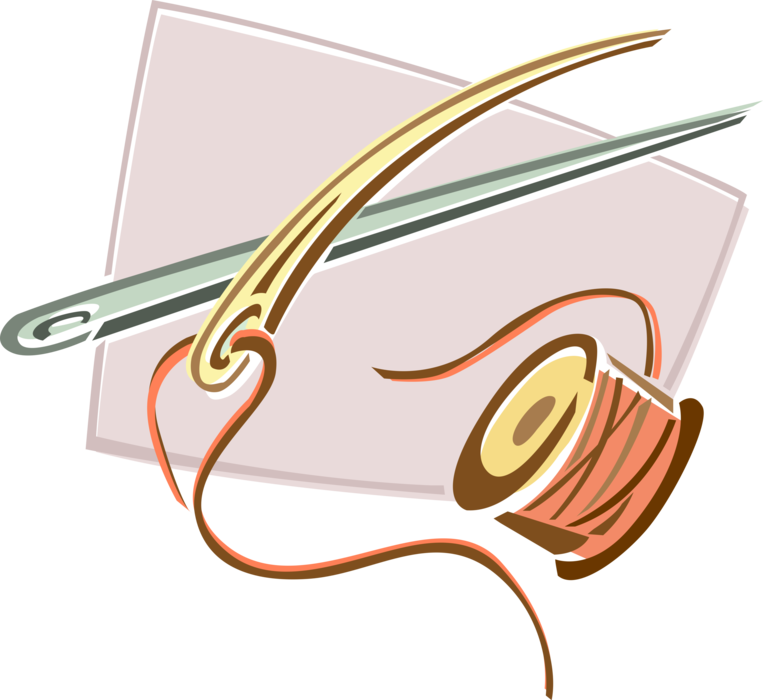 Vector Illustration of Surgical Suture Needle and Stitch used by Doctors and Surgeons Holds Tissue Together