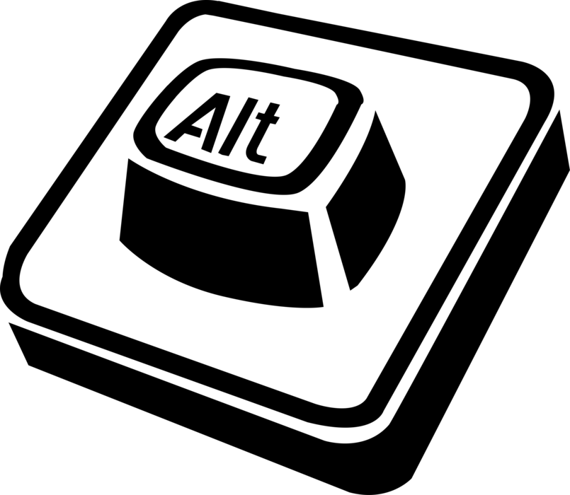 Vector Illustration of Keyboard Device for Input of Alphanumeric Data ALT Key