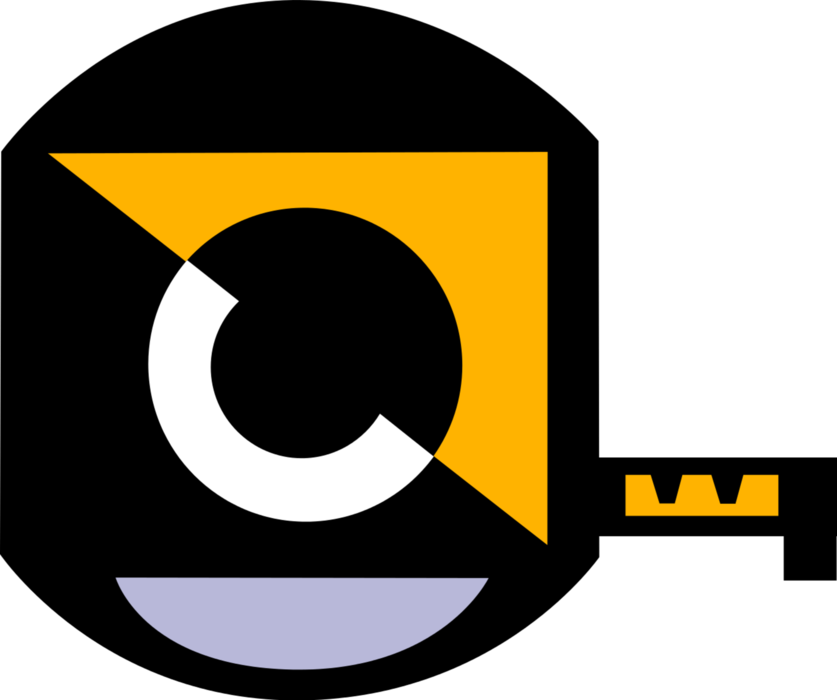 Vector Illustration of Tape Measure or Measuring Tape Flexible Ruler with Linear-Measurement Markings