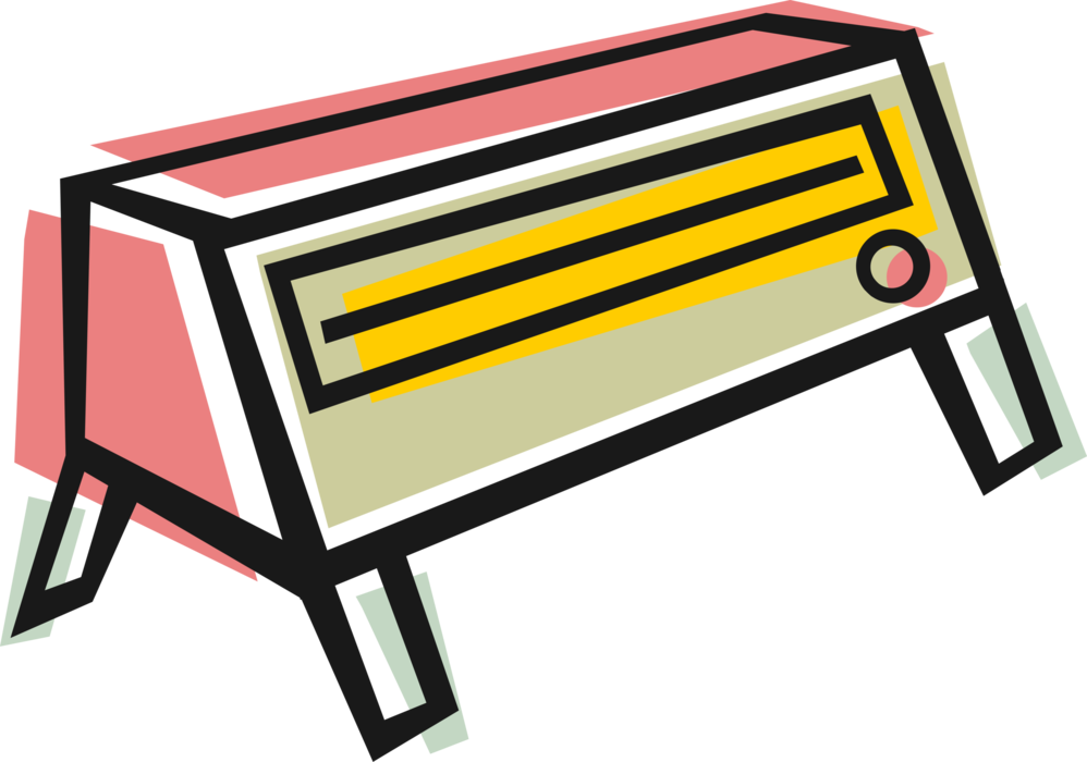 Vector Illustration of Electric Heater Radiator Provides Radiant Heat