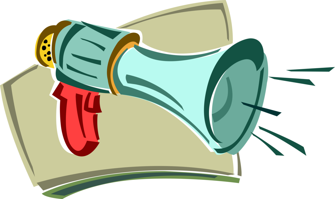 Vector Illustration of Megaphone or Bullhorn to Amplify Voice and Broadcast Message