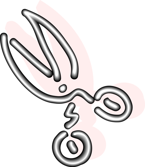 Vector Illustration of Scissors Hand-Operated Shearing Tools