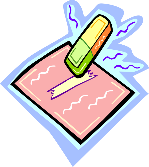 Vector Illustration of Rubber Eraser for Erasing Marks Made with Pen, Pencil