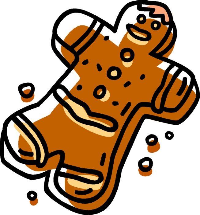 Vector Illustration of Baked Goods Gingerbread Man Cookie Biscuit