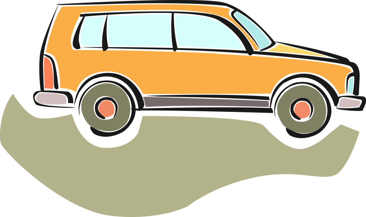 Vector Illustration of Sport Utility Motor Vehicle Automobile