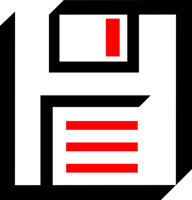 Vector Illustration of Floppy Disk Digital Storage Media