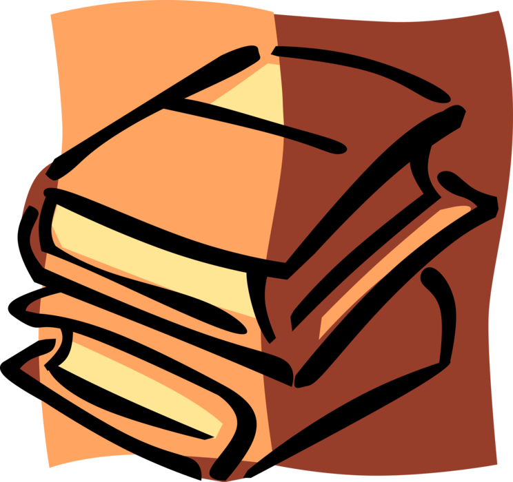 Vector Illustration of Books as Printed Works of Literature Fiction or Nonfiction Borrowed from Lending Library