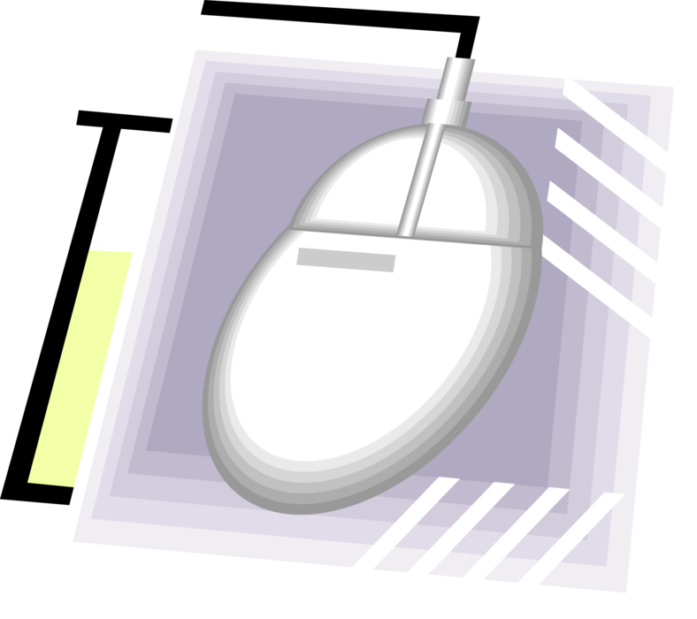 Vector Illustration of Computer Mouse Pointing Device Controls Graphical User Interface