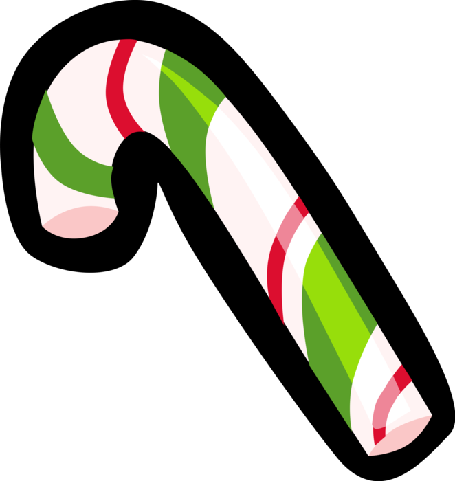 Vector Illustration of Holiday Festive Season Christmas Candy Cane Confection