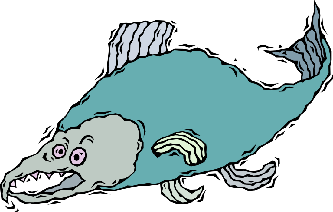 Vector Illustration of Marine Aquatic Sockeye Salmon Fish