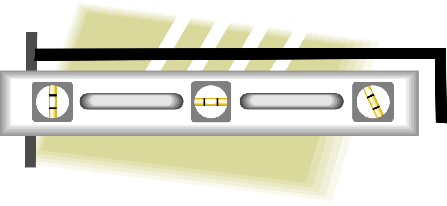 Vector Illustration of Spirit or Bubble Level Horizontal or Vertical Levelling Instrument