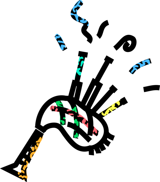 Vector Illustration of Scottish Highland Bagpipes Musical Wind Instrument