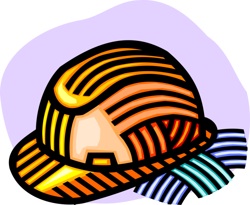 Vector Illustration of Construction Worker Hard Hat Safety Headgear
