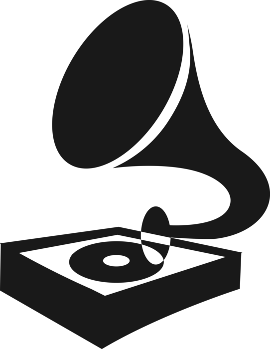 Vector Illustration of Gramophone Phonograph Record Player