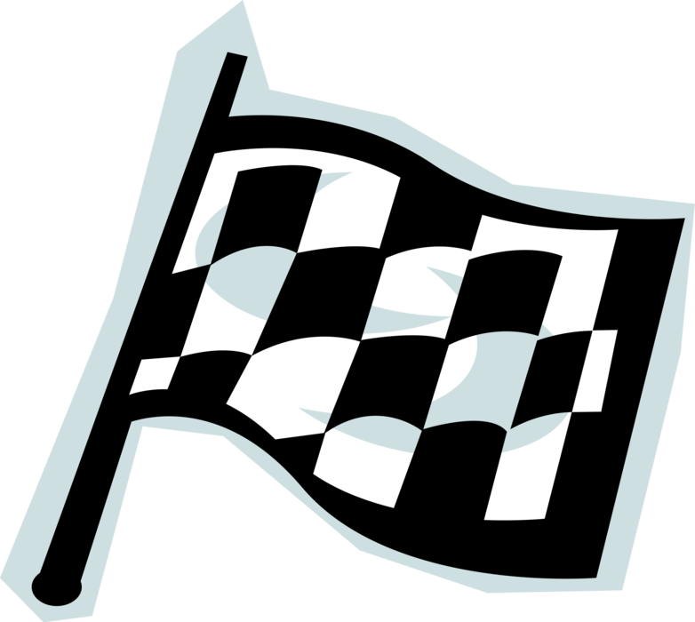 Vector Illustration of Checkered or Chequered Flag used on Race Circuit at Start and Finish