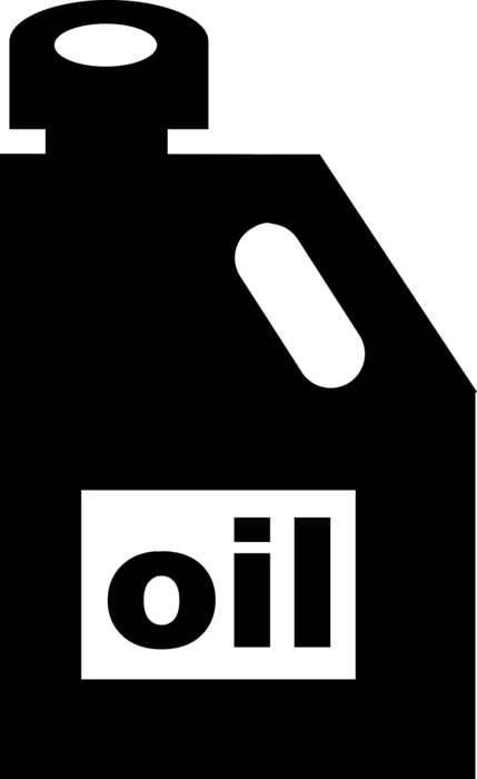 Vector Illustration of Petroleum-Based Automotive Motor Oil Lubricant Lubricates Internal Combustion Engines