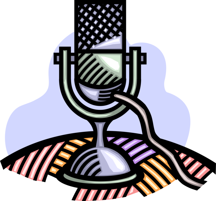 Vector Illustration of Acoustic-to-Electric Transducer Microphone or Mic