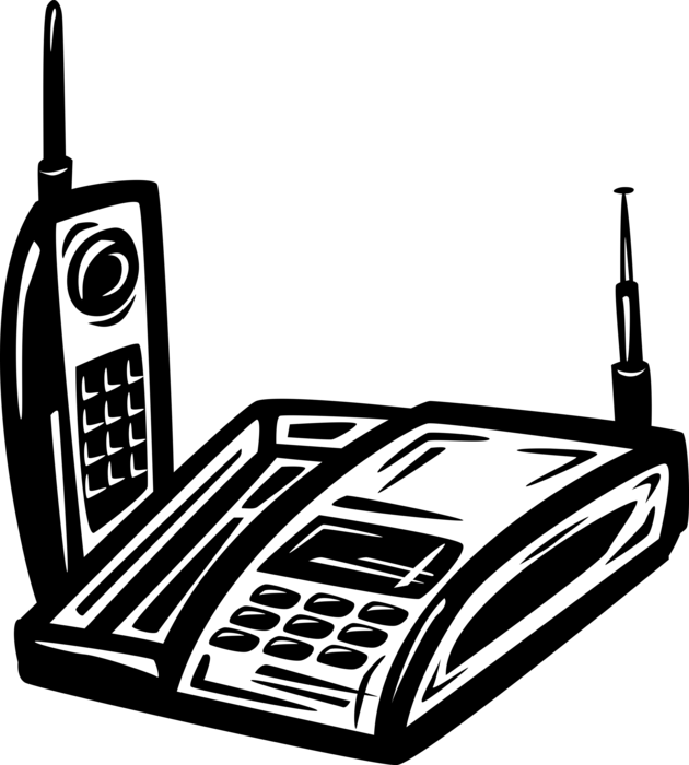 Vector Illustration of Landline Telecommunications Device Telephone or Phone Enables Direct Conversation