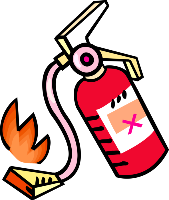 Vector Illustration of Handheld Cylindrical Fire Extinguisher used to Extinguish or Control Small Fires
