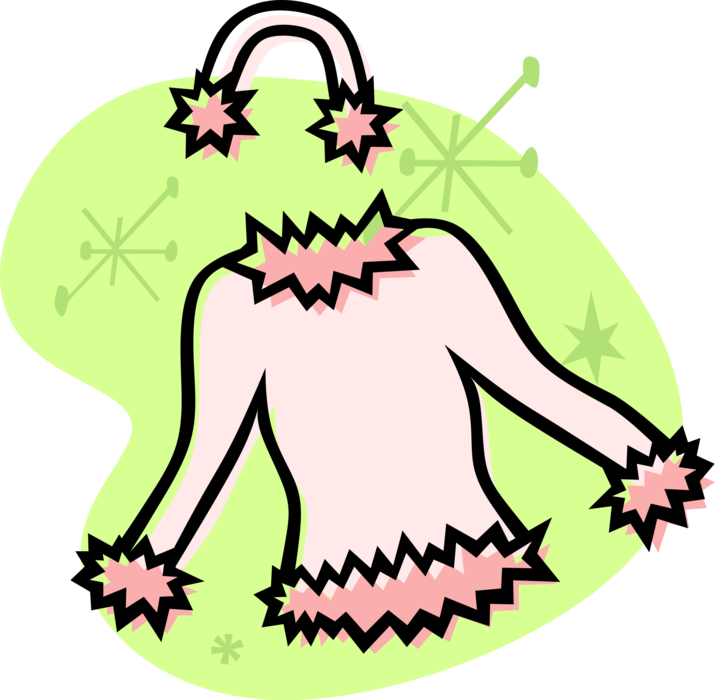 Vector Illustration of Cheerleader Clothes Sweater Garment