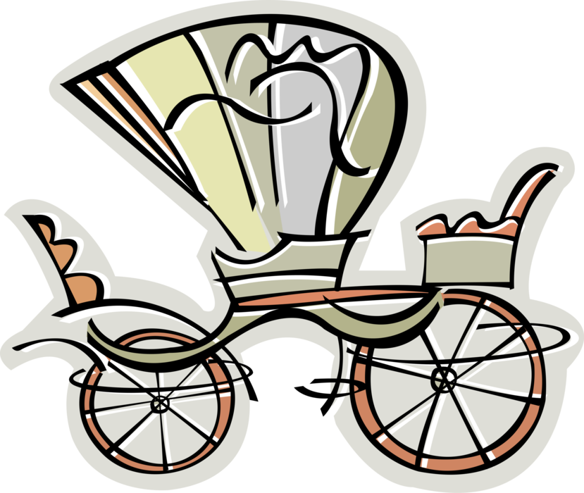 Vector Illustration of Horse-Drawn Carriage Vehicle