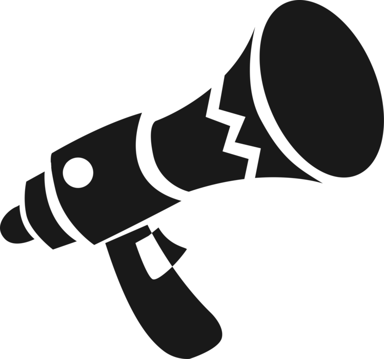 Vector Illustration of Megaphone or Bullhorn to Amplify Voice and Broadcast Message