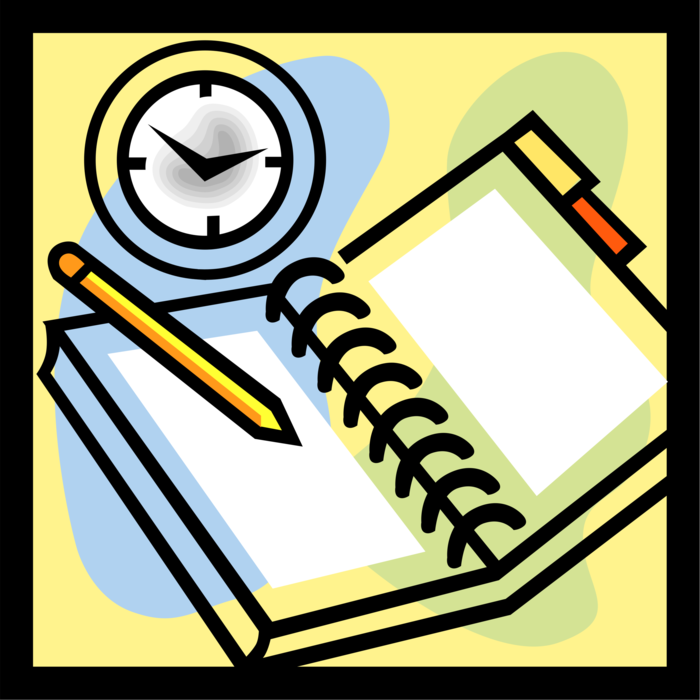Vector Illustration of Scheduler Daily Planner Calendar Task Manager and Personal Organizer