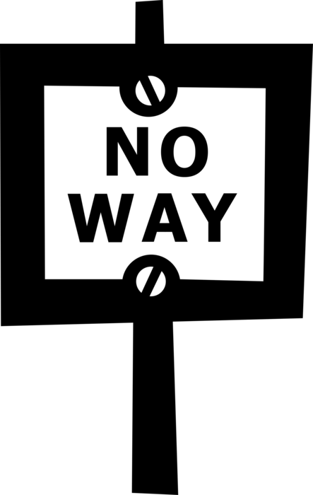 Vector Illustration of No Way Traffic Street Sign
