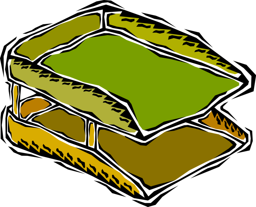 Vector Illustration of In-Basket or In-Box Holds Incoming Documents and Correspondence