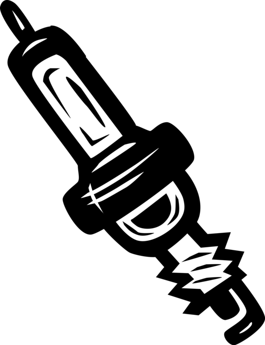 Vector Illustration of Spark Plug Ignition System to Deliver Electric Current