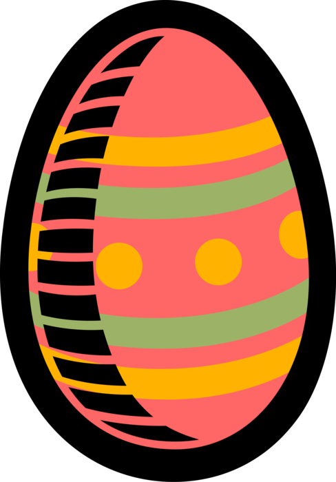 Vector Illustration of Colorful Decorated Easter or Paschal Egg