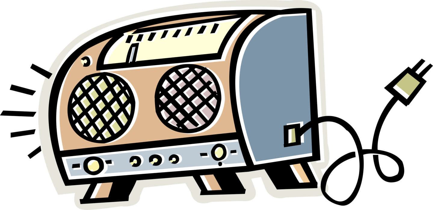 Vector Illustration of Radio for Receiving Broadcasts Over Airwaves