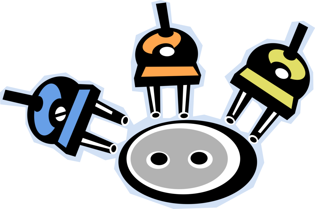 Vector Illustration of European 220 Volt Electrical Plugs