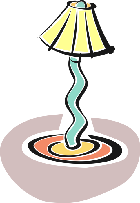 Vector Illustration of Electric Light Fixture Lamp as Illumination Source