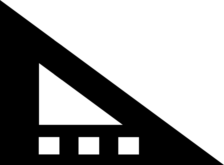 Vector Illustration of Triangle Ruler, Rule or Line Gauge Measures Distances