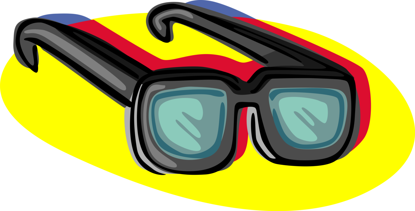 Vector Illustration of Eyeglasses or Protective Sunglasses Eyewear
