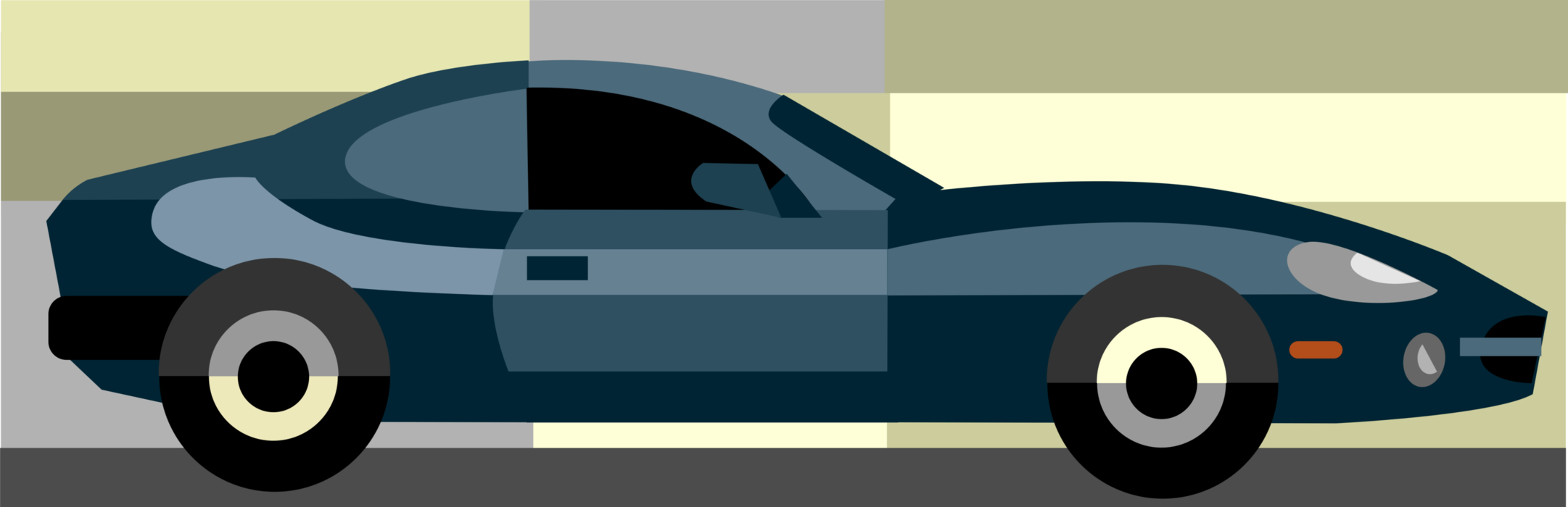 Vector Illustration of Luxury Automobile Motor Vehicle Car
